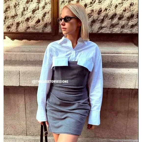 ZARA BLOGGER FAVE!!! Draped Short Dress NWT - Picture 6 of 16